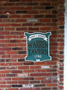 Colonial Boston custom tavern sign with food and spirits banner