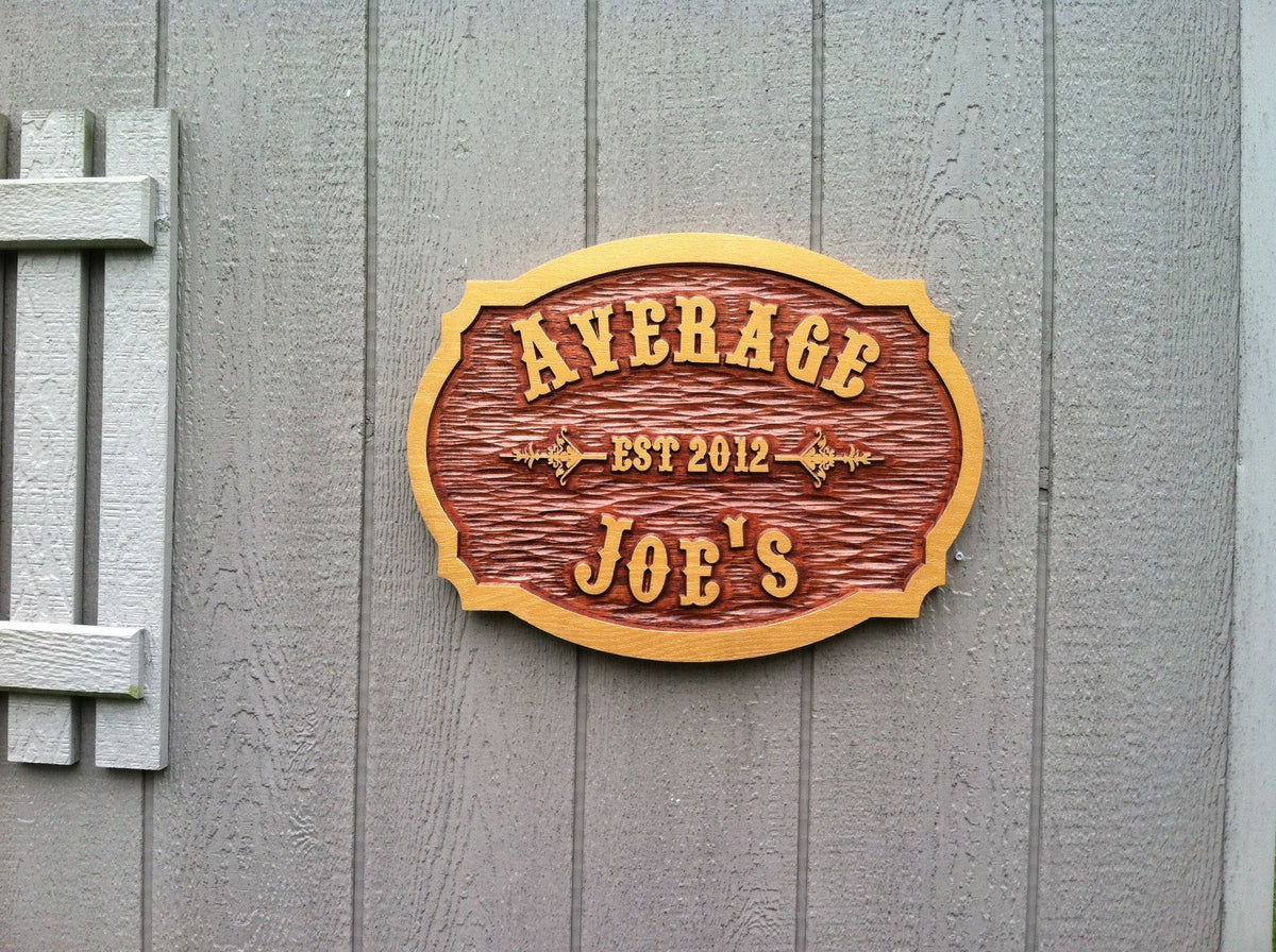 Customized Carved Oak Tavern pub - Bar Sign (BP40) - The Carving Company