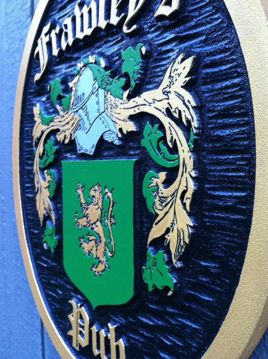 Family Crest / Coat of Arms - Carved and made to order (FC7) - The Carving Company