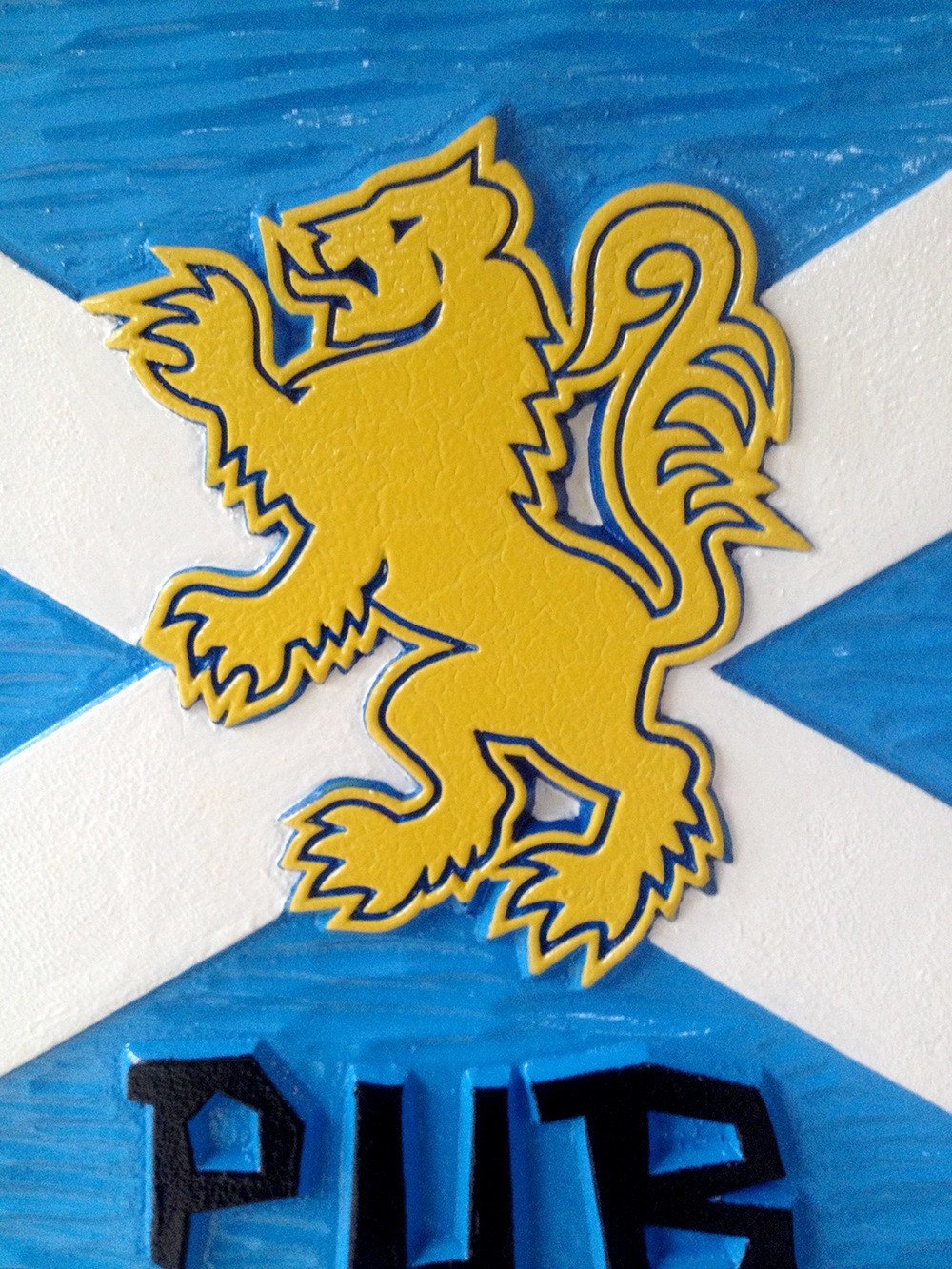 Personalize your Scottish Bar or Pub Sign - Custom Scottish flag sign - Custom Carved Signs (BP17) - The Carving Company