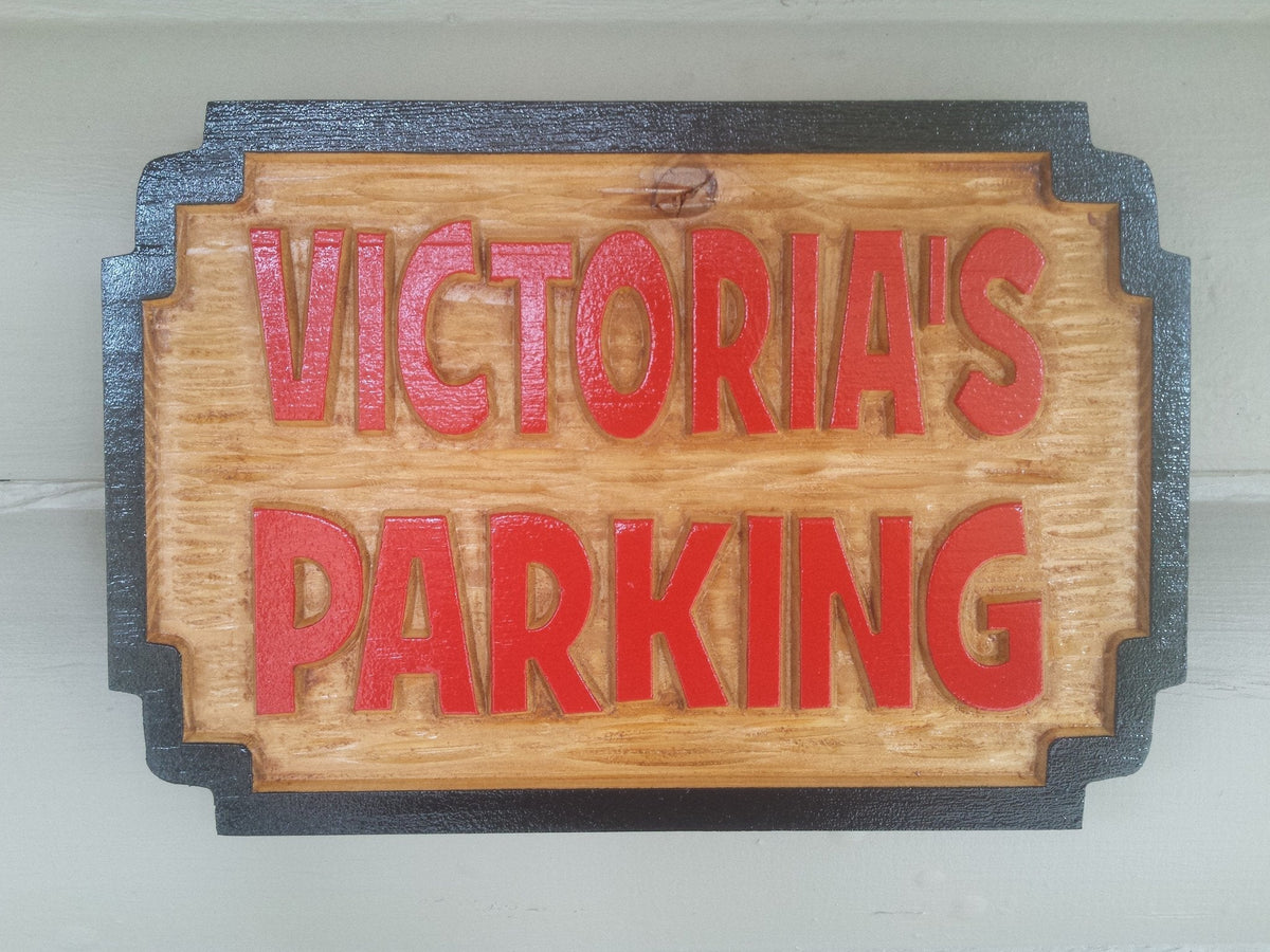 Carved Cedar Private Parking - No Parking - Carved Wood Sign (B68) - The Carving Company