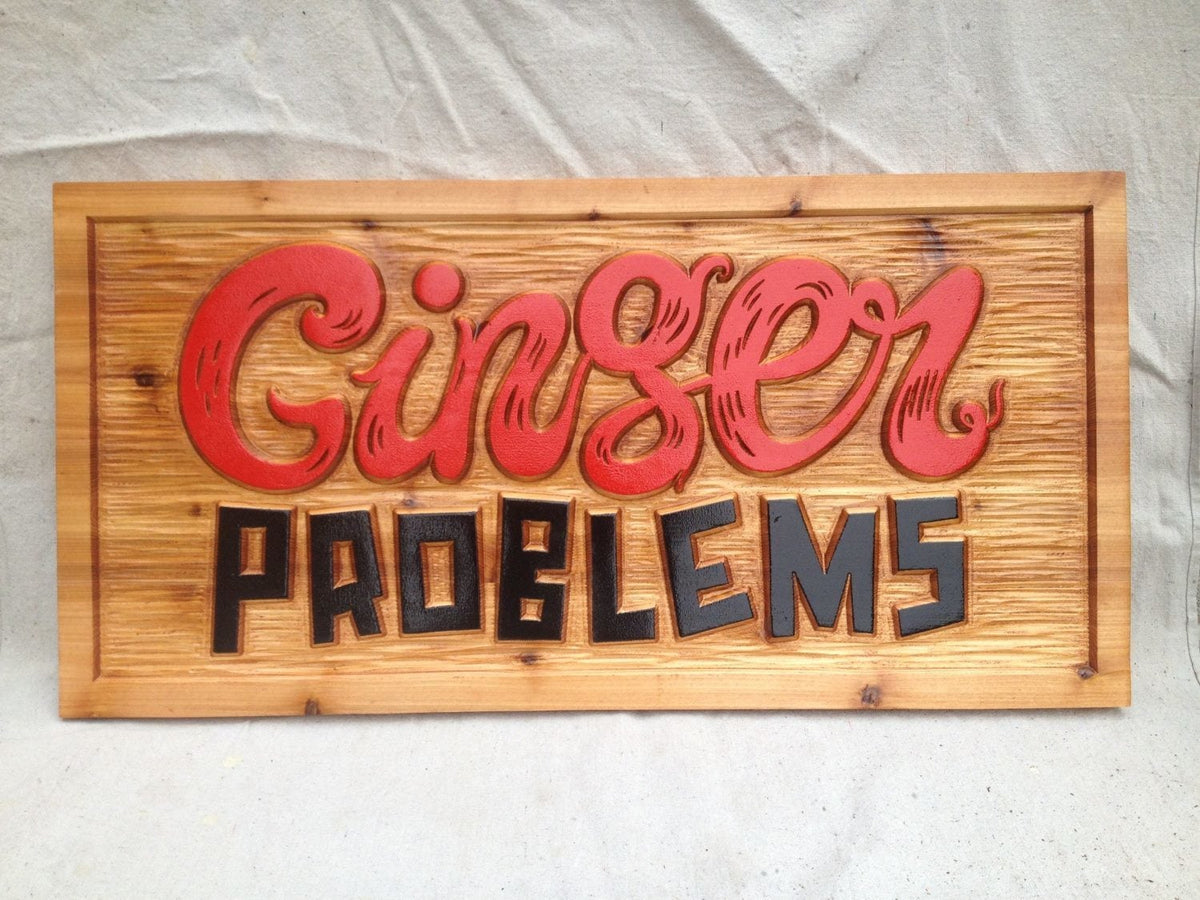 Custom Carved Cedar Business Sign (B30) - The Carving Company