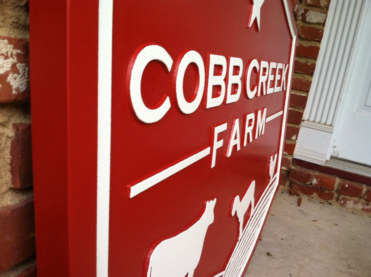 Custom Carved Business Sign - For Farm (B24) - Estate Sign - The Carving Company