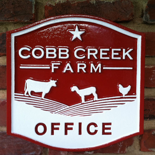 Custom Carved Business Sign - For Farm - Estate - Office Sign (B23) - The Carving Company