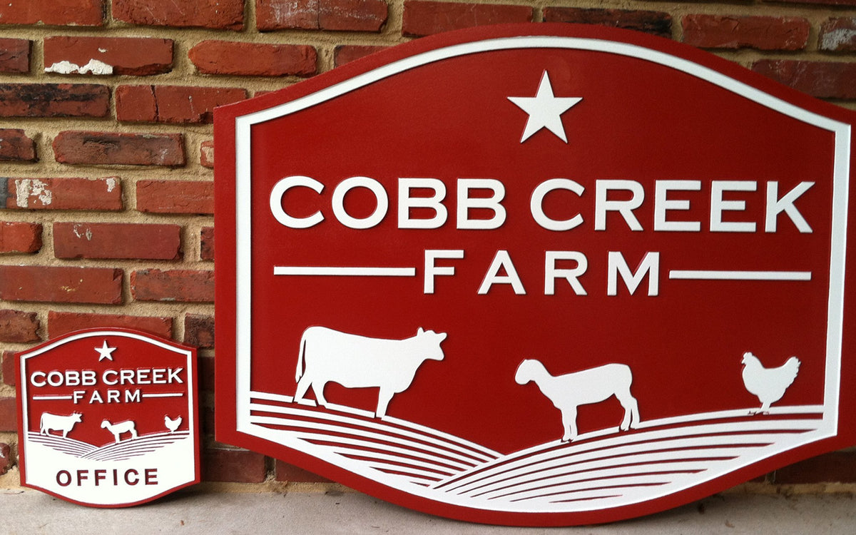 Custom Carved Business Sign - For Farm - Estate - Office Sign (B23) - The Carving Company