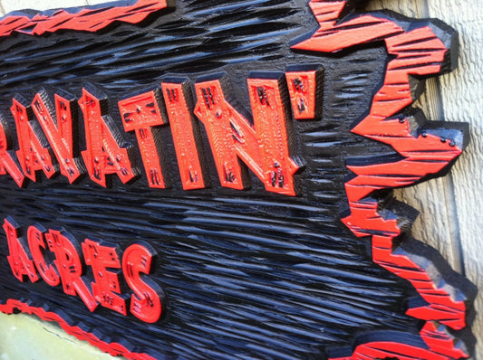 Custom Carved Business Sign - For Farm - Rustic Look - Estates(B26) - The Carving Company