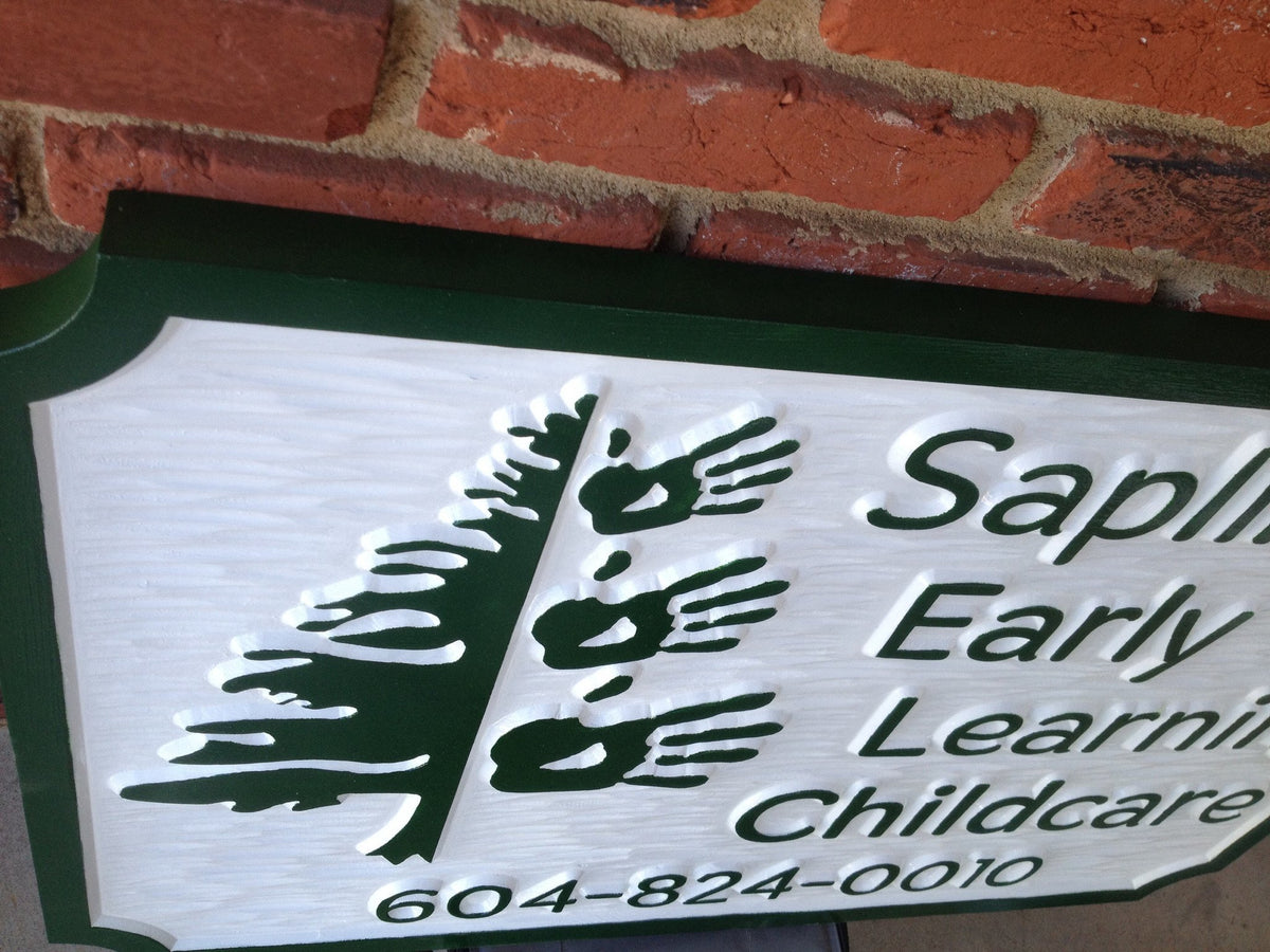 Custom Carved Dimensional Sign for Child Care or any Business (B3) - The Carving Company