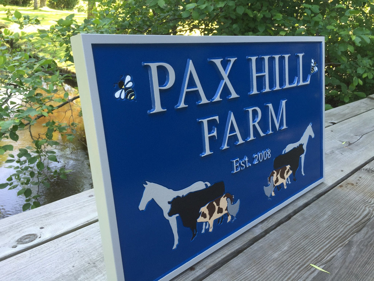 Custom Carved Business Sign - For Farm - Estate Sign (B54) - The Carving Company