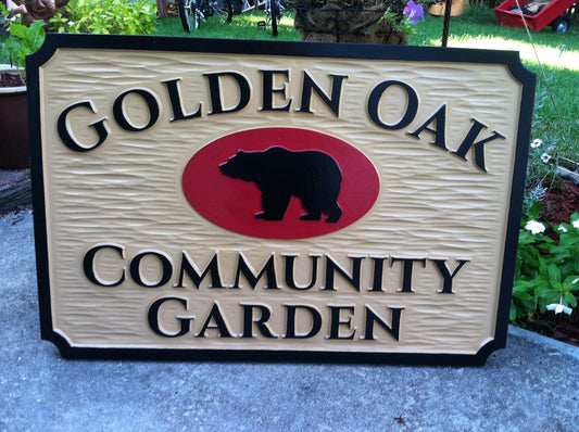 Community Garden Sign (B25) - The Carving Company