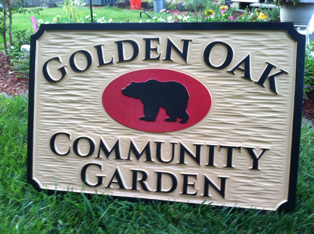 Community Garden Sign (B25) - The Carving Company