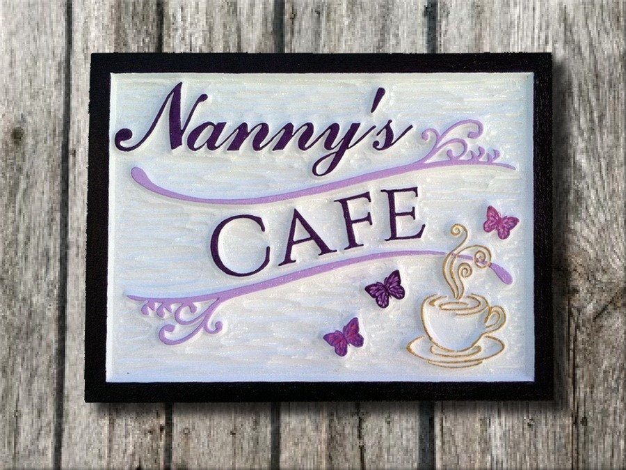 Personalized Carved Cafe Sign (H1) - The Carving Company