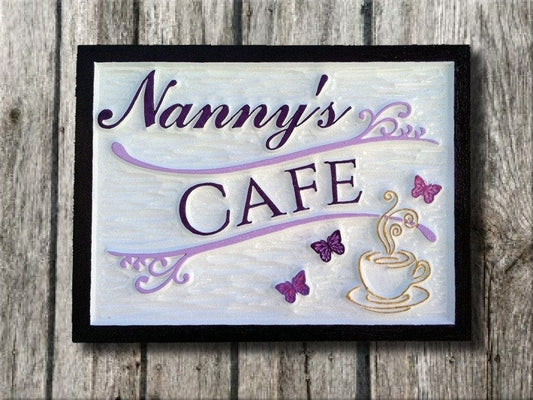 Personalized Carved Cafe Sign (H1) - The Carving Company