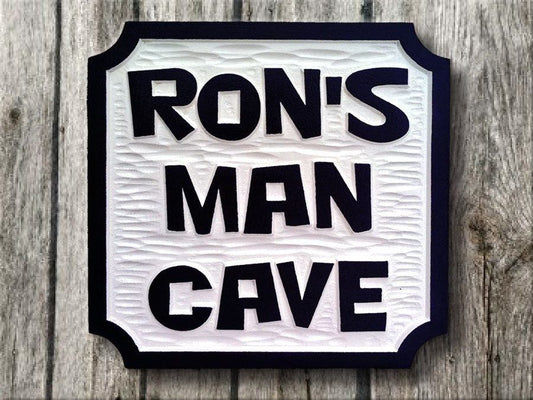 Man Cave Sign - Carved Personalized Plaque - Custom Carved Signs (MC2) - The Carving Company