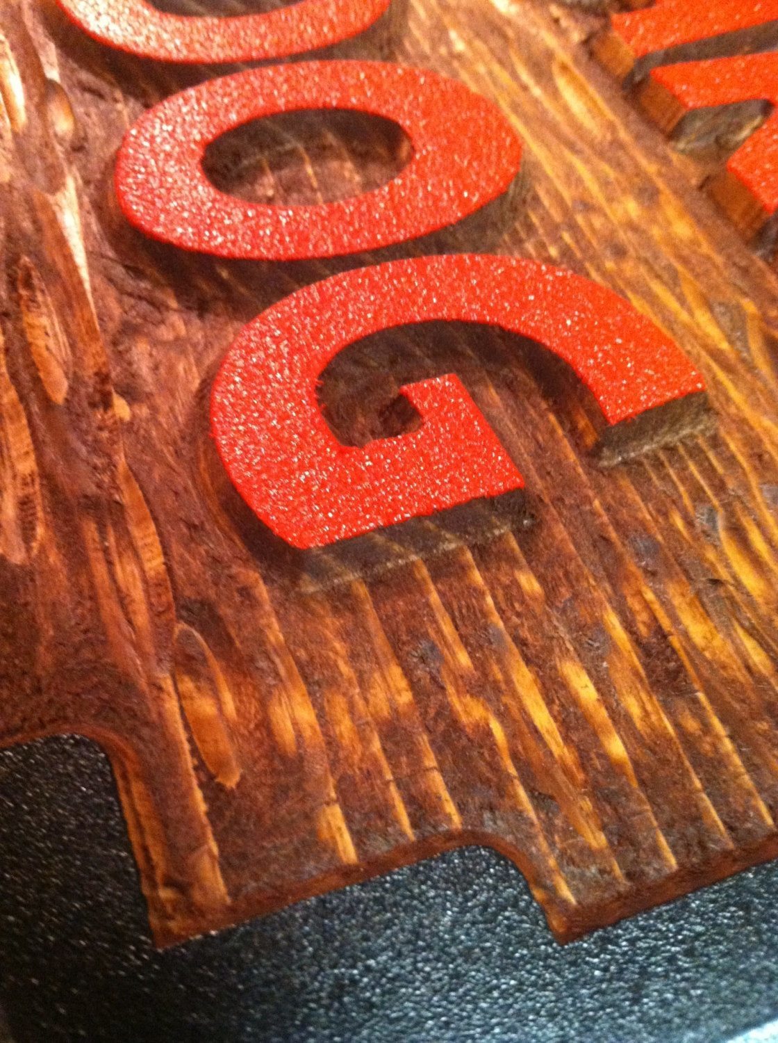 Carved Cedar Beware of Dog Warning Sign - Carved Wood Sign (P7) - The Carving Company