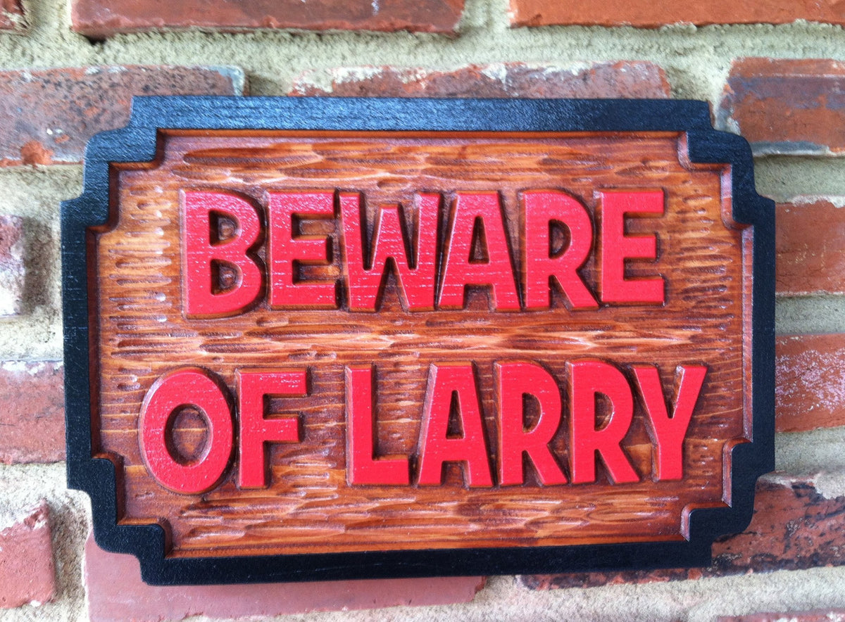 Cedar beware of dog name sign