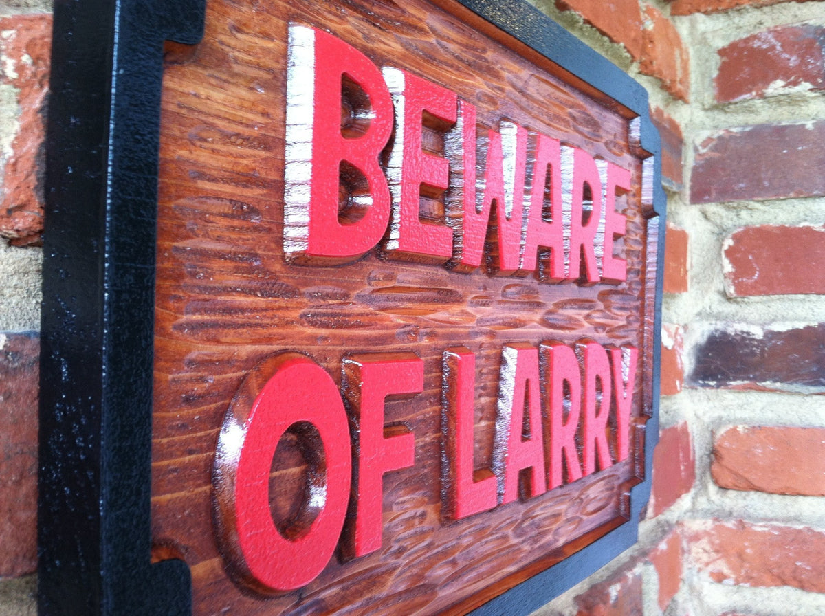 Cedar beware of dog name sign -iso