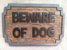 Cedar beware of dog name sign -front2