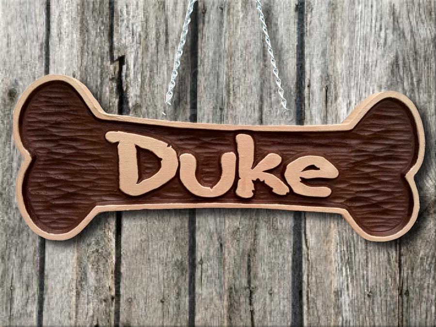 Personalized and Carved Pet Name Bone Sign  (P3) - The Carving Company