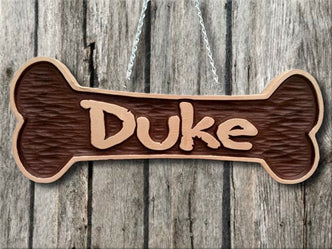 Personalized and Carved Pet Name Bone Sign  (P3) - The Carving Company