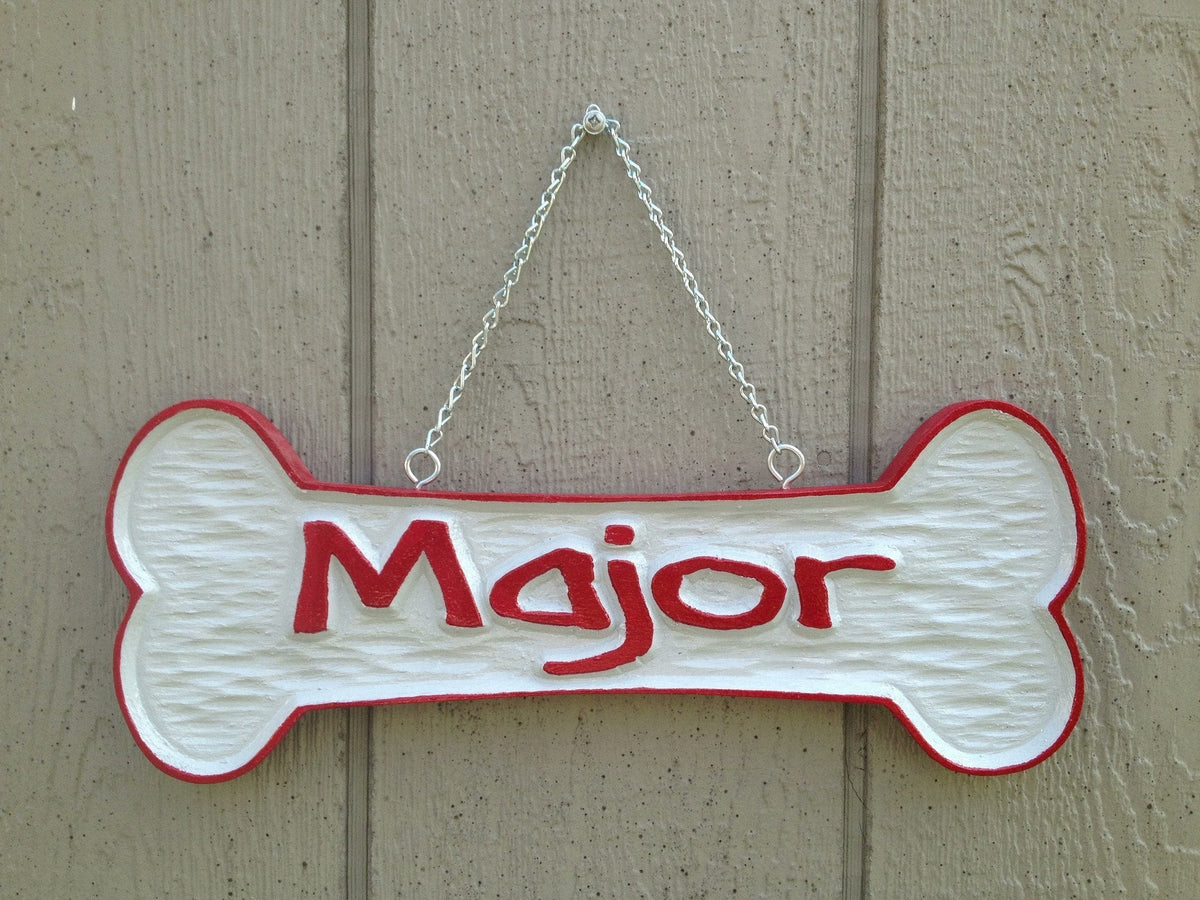 Personalized and Carved Pet Name Bone Sign  (P3) - The Carving Company