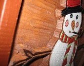 Custom Wood Carved Last name Holiday Sign with Snowman - Solid Cedar (H2) - The Carving Company