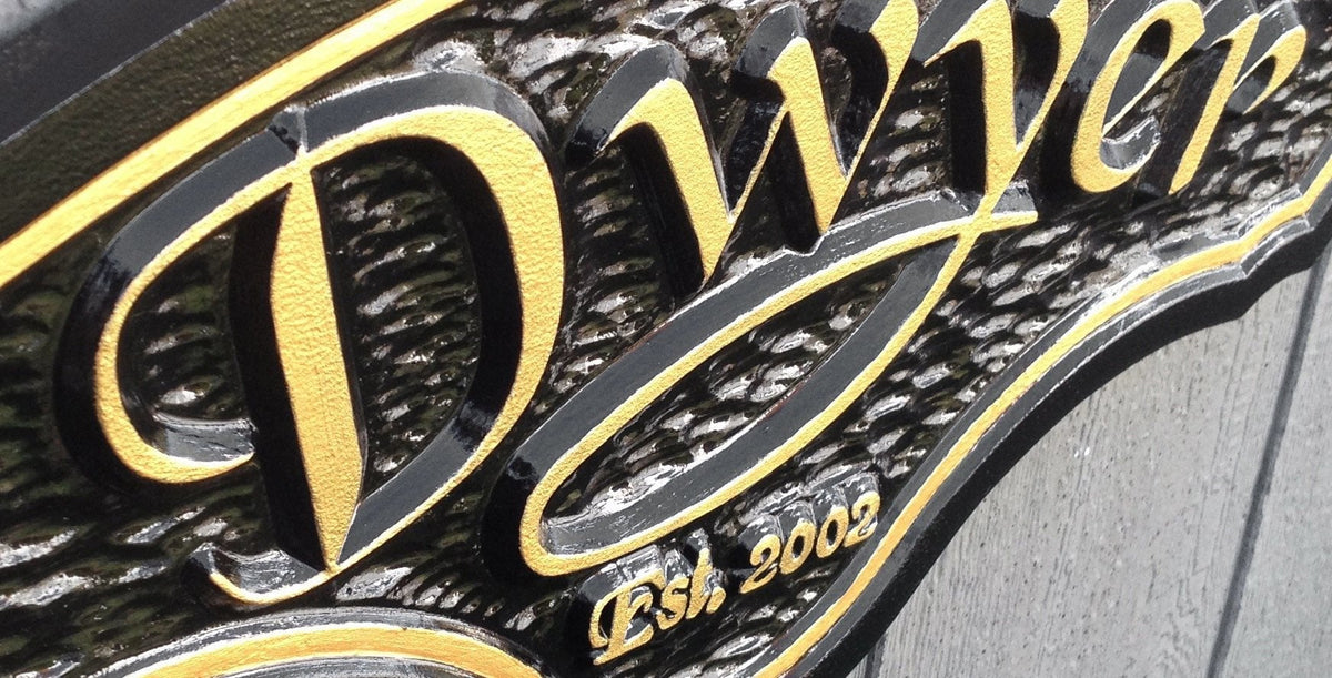 Custom Carved Last Name Sign with Established year - Classy (LN4) - The Carving Company