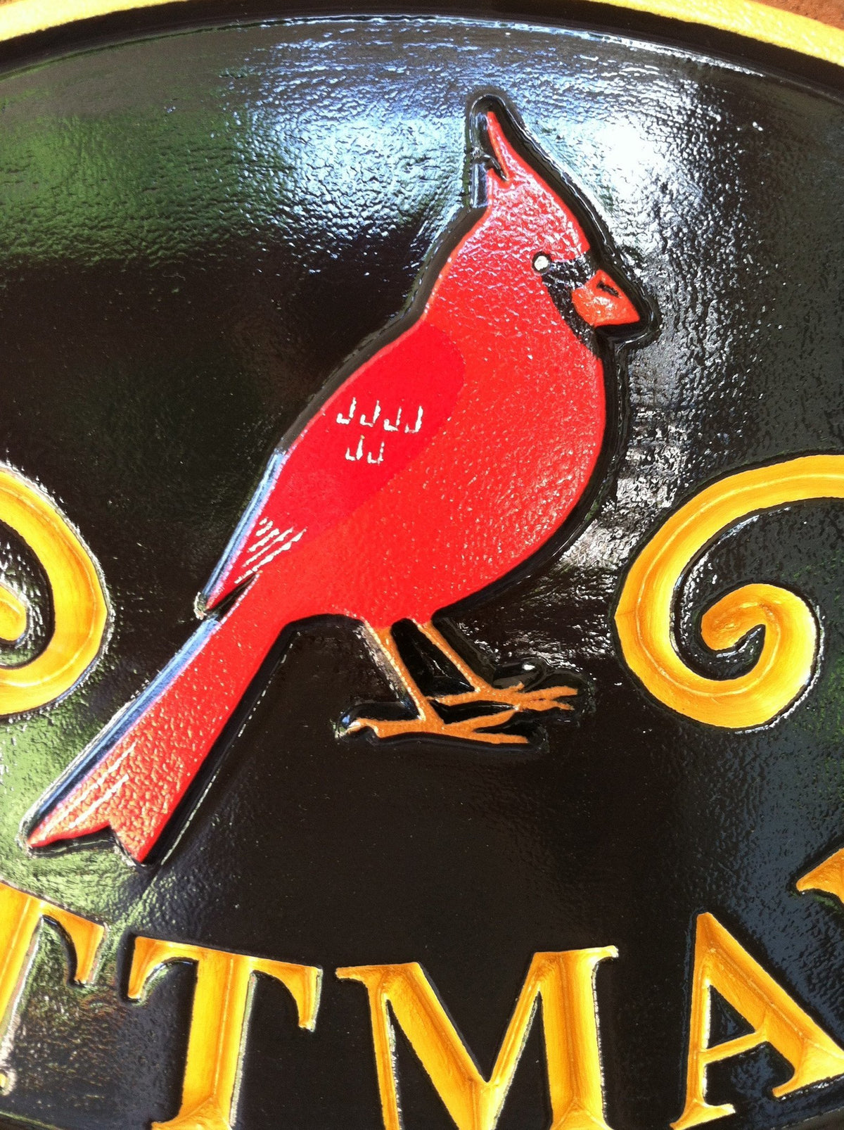 Personalized Last Name Entrance Sign With Blue Jay or other bird - Custom Carved Signs (LN23) - The Carving Company