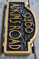 Arched top House number sign with Street Address (A91) - The Carving Company