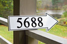 Exterior Directional House Number Sign Pointing Up, Right or Left, Down (A178) - The Carving Company