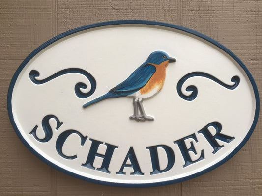 Personalized Camp Name Entrance Sign With Cardinal or other bird (C6) - The Carving Company