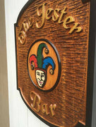 Custom Carved Wood sign for Bar, Pub or Tavern with Jester or other image (BP49) - The Carving Company