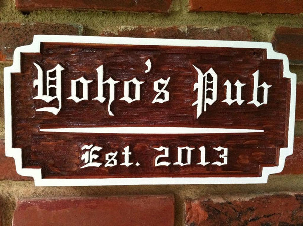 Old English Pub Sign - Custom Carved Cedar Sign – The Carving Company