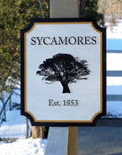 Personalized Name Entrance Sign With Sycamore Tree or other image - Custom Carved Address Sign (LN42) - The Carving Company
