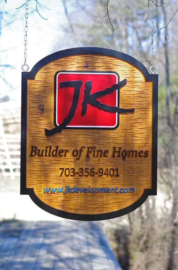 Cedar Carved Business Sign with Chiseled Background (B72) - The Carving Company