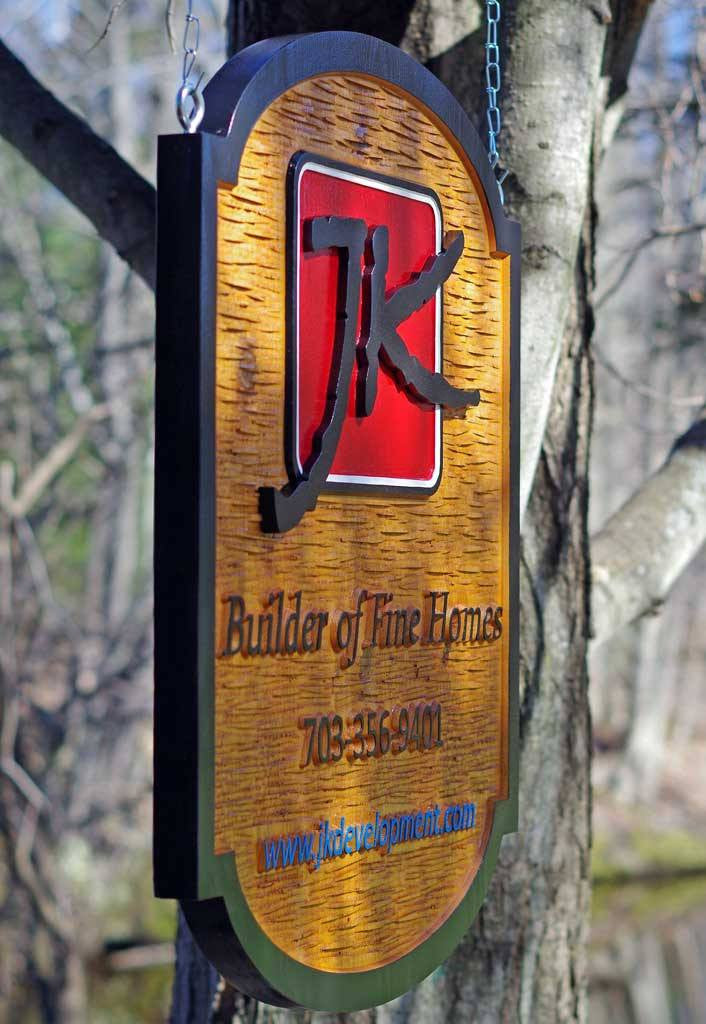 Cedar Carved Business Sign with Chiseled Background (B72) - The Carving Company