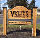 Cedar Carved Business Sign with Smooth Background (B70) - The Carving Company