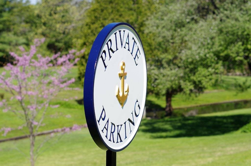 Parking Lot Signs with image - Customized for Business - Carved (B75) - The Carving Company