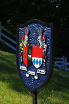 Custom Historic Family Crest Sign - Coat of arms - Double Name Shield (FC14) - The Carving Company