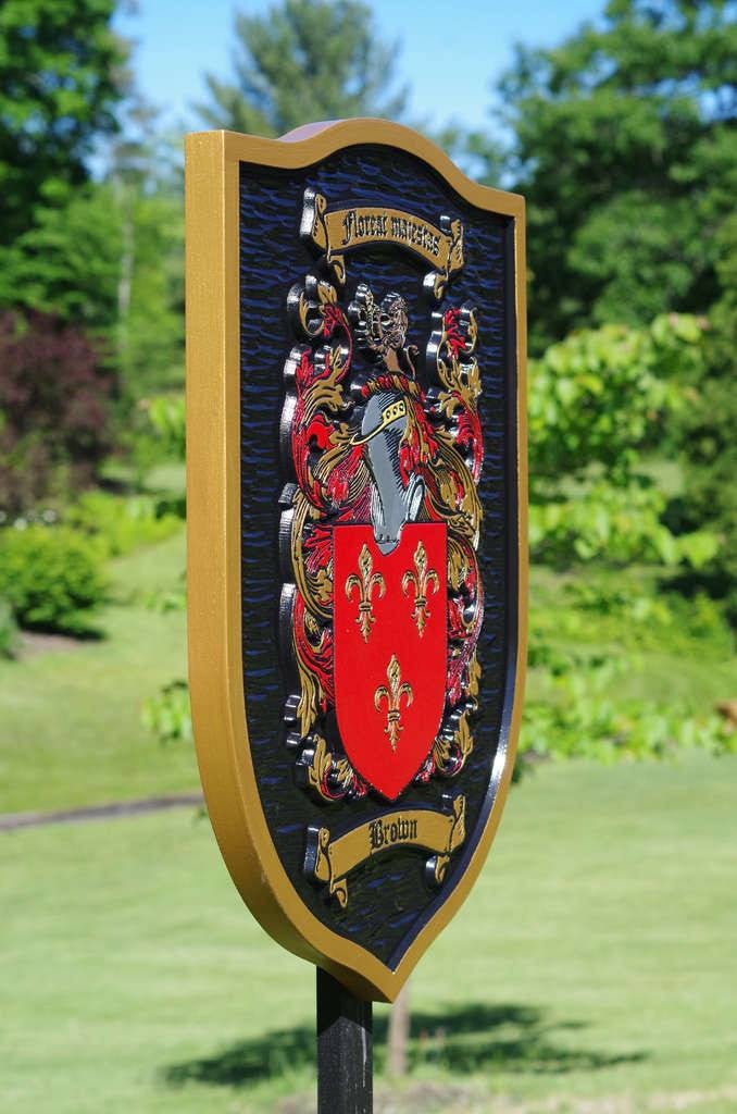 Crest Sign Rectangle Custom Family Crest Sign - Coat of arms – The Carving Company