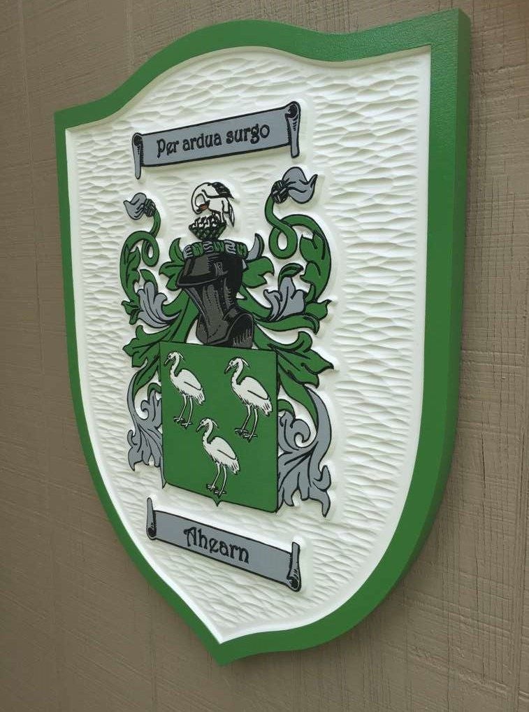 Custom Historic Family Crest Sign - Coat of arms (FC16) - The Carving Company