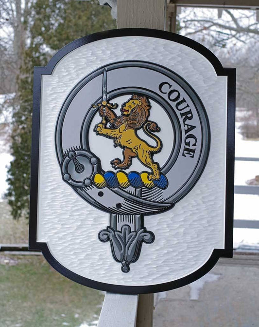 Family Crest / Coat of Arms / Clan Badge Custom Carved and Painted (FC10) - The Carving Company