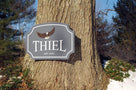 Custom Carved Family Name sign with Established year and Eagle image (LN50) - The Carving Company