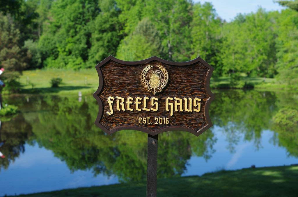 German themed Carved Wood Personalized Family Name Sign (LN33) - The Carving Company