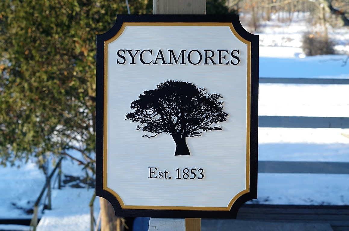 Personalized Entrance Name Sign With Tree or other image - Custom Carved Family Sign (LN41) - The Carving Company