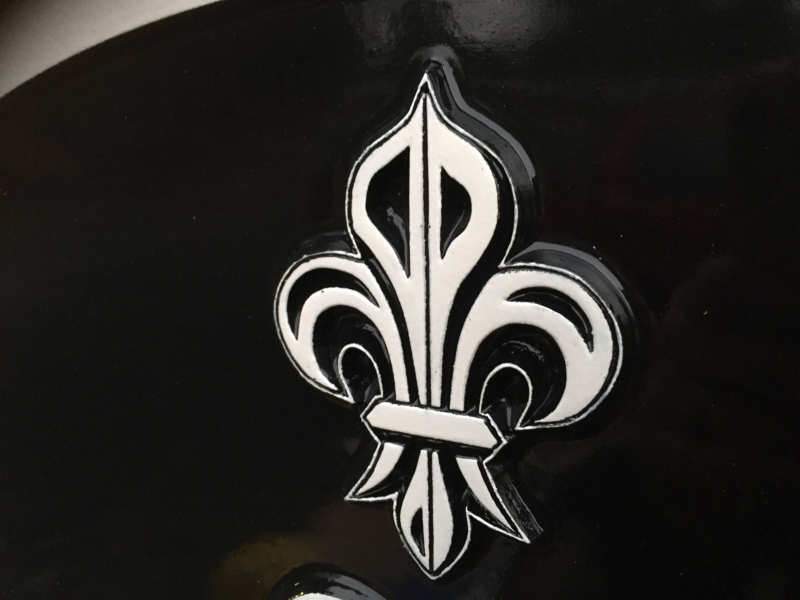 Any color Carved House number with close up of flur di lis (HN1) - The Carving Company