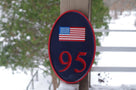 Carved Street Address plaque / House number with American Flag or other image (A137) - The Carving Company
