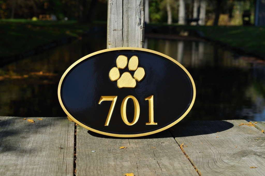 Personalized Poodle Dog Cute Puppy Address Sign House Number Plaque