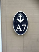 Carved Street Address plaque / House number with starfish (A139) - The Carving Company