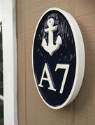 Carved Street Address plaque / House number with starfish (A139) - The Carving Company