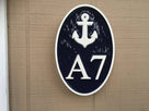 Carved Street Address plaque / House number with whale or other sea image (A24) - The Carving Company